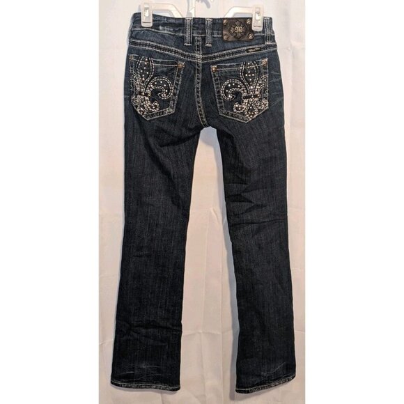 Miss Me Jeans Womens 28 Blue Bootcut Mid Rise Embroidered Denim JP5010B - Picture 1 of 16
